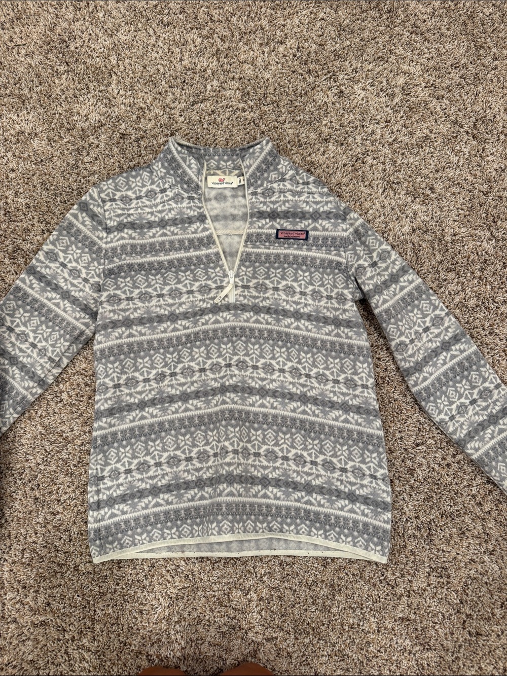 Gray Fair Isle Quarter-Zip Sweater - Men